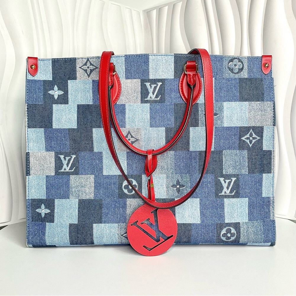 LOUIS VUITTON MonogramDenim On-the-go GM 2WAY Bag Shoulder Bag Tote Bag